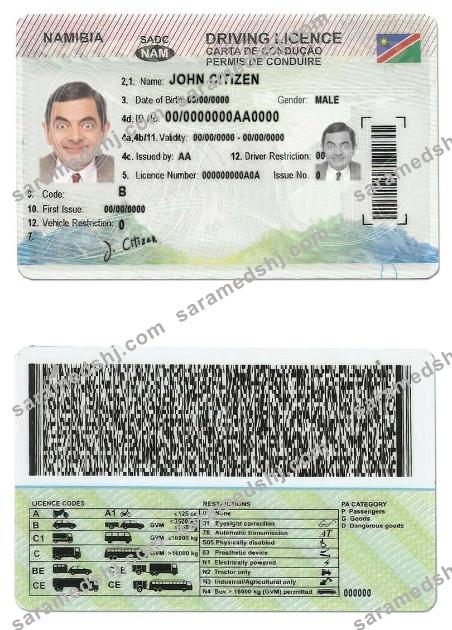 Namibia driving license